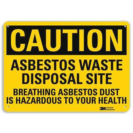 LYLE U4-1061-RA_14X10 SAFETY SIGN ASBESTOS WASTE 10IN.H