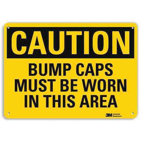 LYLE U4-1097-RA_10X7 SAFETY SIGN CAPS MUST BE WORN 7IN.H