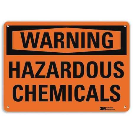 LYLE U6-1109-RA_14X10 WARNING SIGN HAZARDOUS CHEMICALS 10 IN H