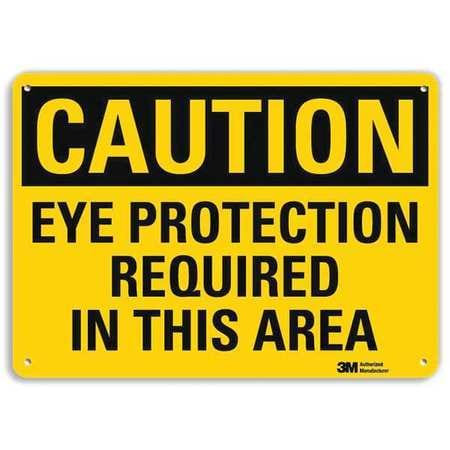 LYLE U4-1287-RA_10X7 SAFETY SIGN EYE PROTECTION IN AREA 7IN.H