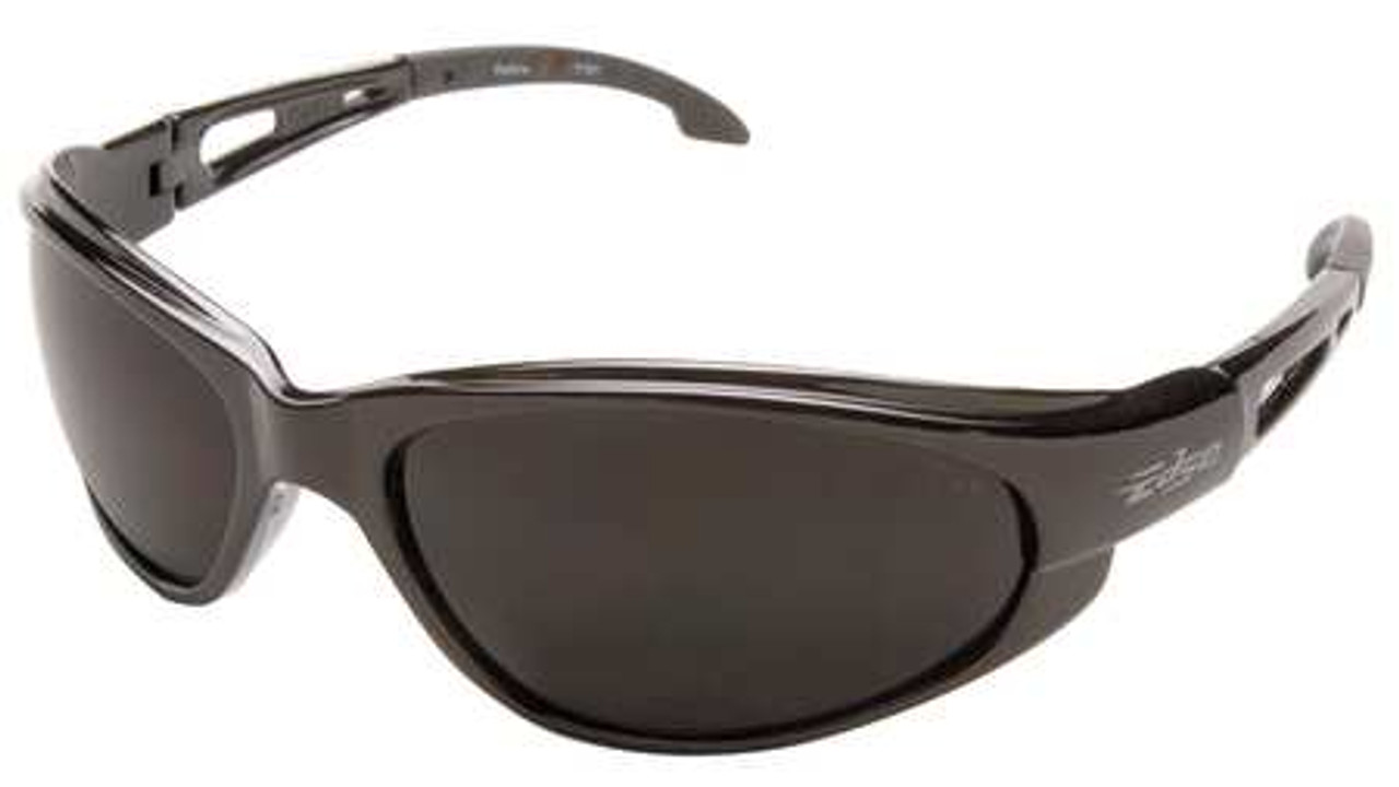 EDGE EYEWEAR SW116 SFTY GLAS BLACK/SMKE LENS     