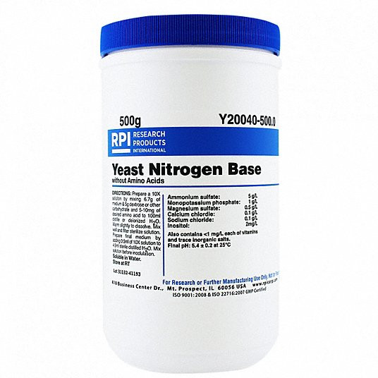 RPI Y20040-500.0 YEAST NITROGEN BASE W/ AMINO ACIDS 500G