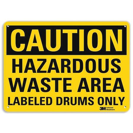 LYLE U4-1378-RA_14X10 SAFETY SIGN HAZARDOUS WASTE AREA 10IN.H