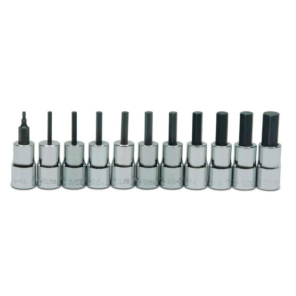 WILLIAMS WSM-11TRC 1/4 DR HEX BIT SET 11 PCS               