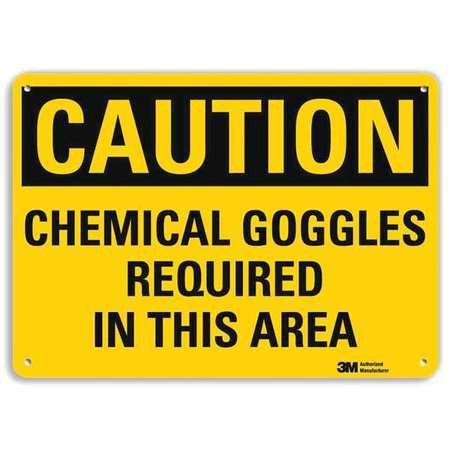 LYLE U4-1112-RA_14X10 SAFETY SIGN CHEMICAL GOGGLES 10IN.H
