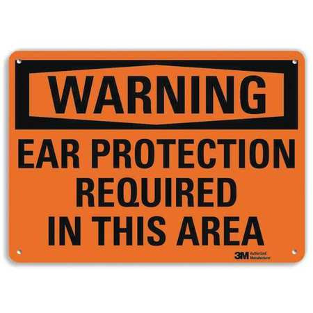 LYLE U6-1071-RA_14X10 WARNING SIGN EAR PROTCTION RQUIRED 10INH