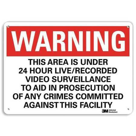 LYLE U6-1236-RA_14X10 SECURITY SIGN BLACK/WHITE 10 IN H TEXT