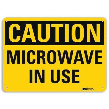 LYLE U4-1529-RA_10X7 SAFETY SIGN MICROWAVE IN USE 7 IN H