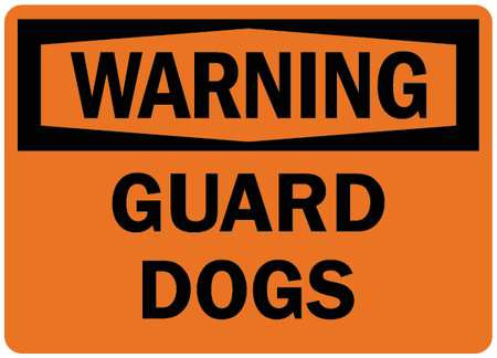 LYLE U6-1103-RD_7X5 SECURITY SIGN GUARD DOGS 5IN H X 7IN W