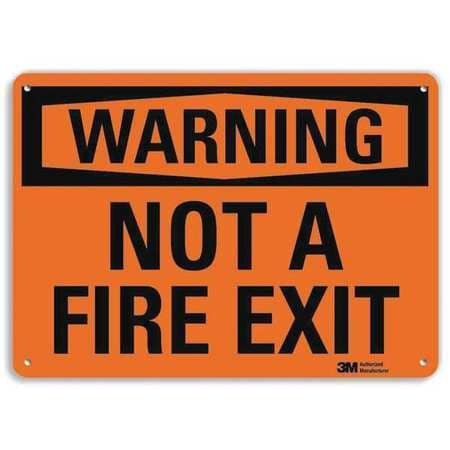 LYLE U6-1186-RA_14X10 SAFETY SIGN BLACK/ORANGE 10 IN H TEXT