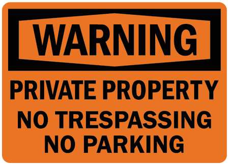 LYLE U6-1205-RA_14X10 ADMITTANCE SIGN NO PARKING 10 IN H TEXT