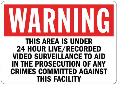 LYLE U6-1236-RD_14X10 SECURITY SIGN BLACK/WHITE 10 IN H ENG