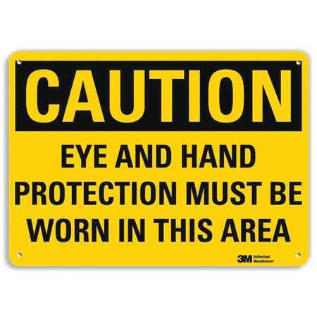 LYLE U4-1274-RA_10X7 SAFETY SIGN EYE HAND PROTECTION 7IN.H
