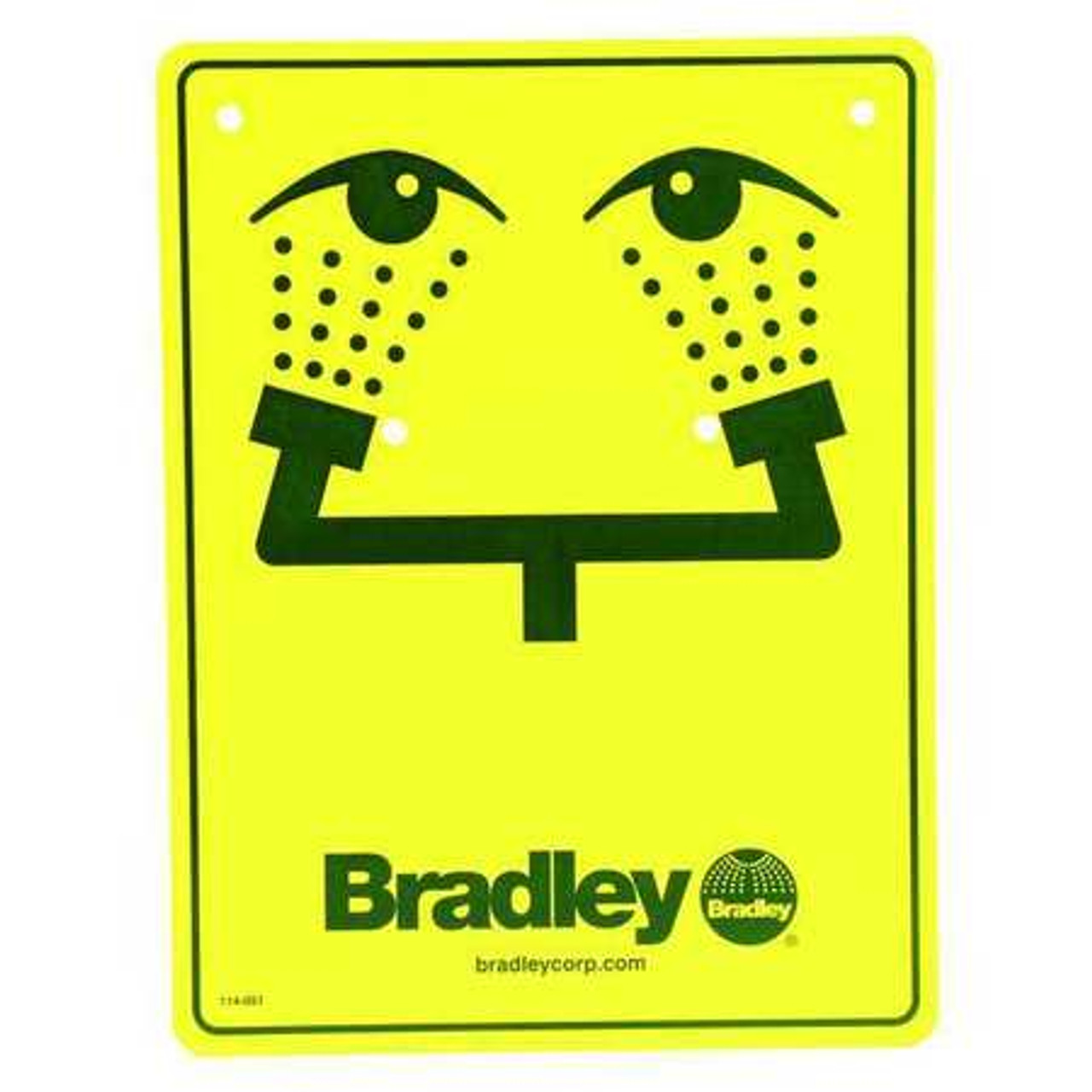 BRADLEY FIXTURES CORP. 114-051 SAFETY SIGN, EYEWASH