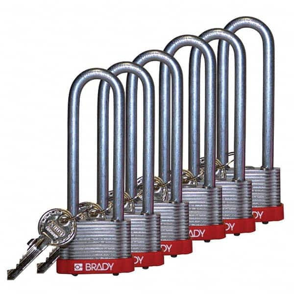 BRADY SPC ABSORBENTS 123260 KEYED PADLOCK ALIKE 1-5/16 W PK6