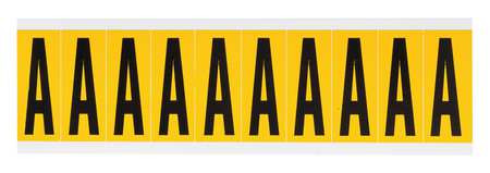 BRADY SPC ABSORBENTS 1534-A LETTER LABEL,A,2-1/4IN.HX7/8IN.W,VINYL