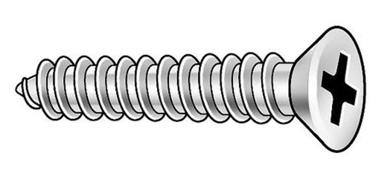 GRAINGER GLOBAL SOURCING 1WA48 METAL SCREW FLAT #14 3/4 L PK100