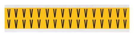 BRADY SPC ABSORBENTS 1520-V LETTER LABEL,V,3/4IN.HX9/16IN.W,VINYL