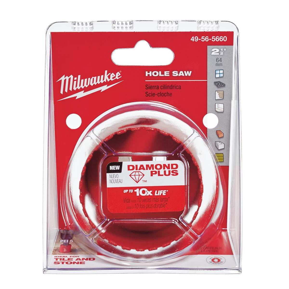 MILWAUKEE ELECTRIC TOOLS 49-56-5660 2-1/2" DIAMOND PLUS™ HOLE SAW