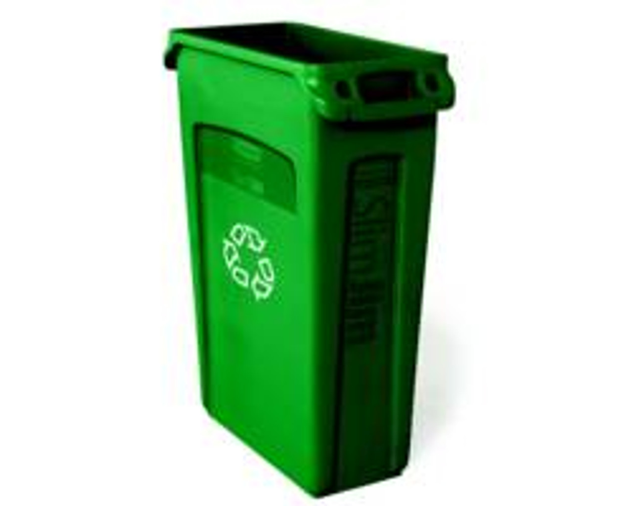 RUBBERMAID COMMERCIAL PRODUCTS FG354007GRN SLIM JIM W/VENTING CHANNELS RECYCLE