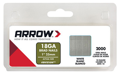 ARROW FASTENER CO BN1816WCS 1-INCH WHITE BRAD NAILS, 2000-PACK