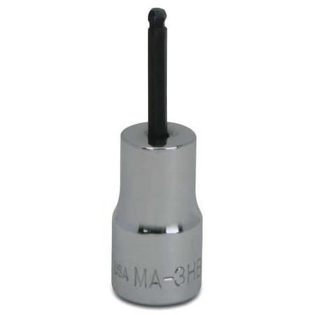 WILLIAMS MA-3HBA 1/4  DR. BALL HEX BIT SKT, 3/3          