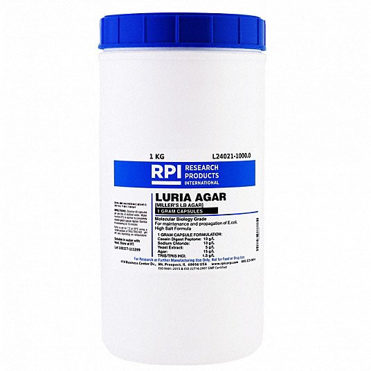 RPI L24021-1000.0 LURIA AGAR (MILLERS LB) 1KG PK1000