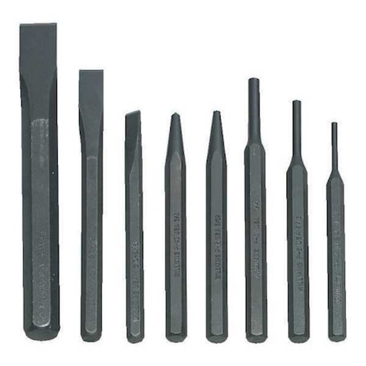 WILLIAMS PC-8 8-PC PUNCH & CHISEL SET(ROLL)           