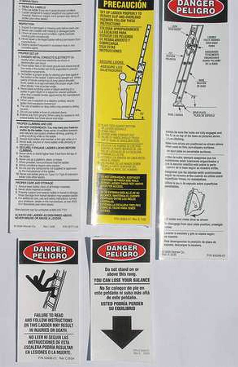 WERNER CO LFE100 LADDER ACCESSORIES; TYPE: SAFETY LABEL R