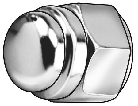GRAINGER GLOBAL SOURCING MPB1472 CAP NUT 7/16-20 GR 2 STEEL CHROME PK5