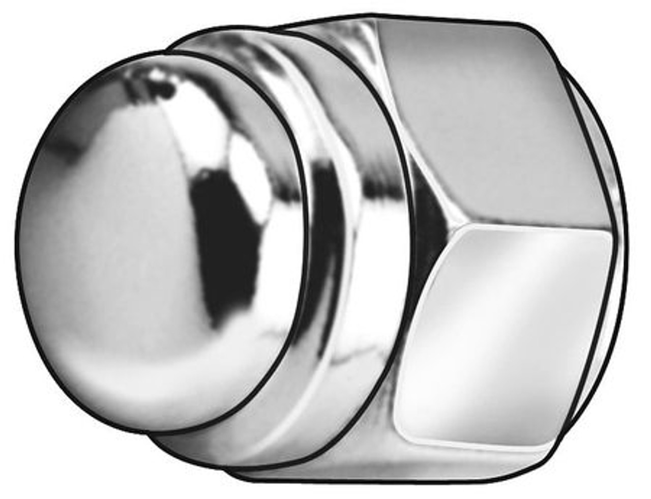 GRAINGER GLOBAL SOURCING MPB3777 CAP NUT 3/8-24 GR 2 STEEL CHROME PK5