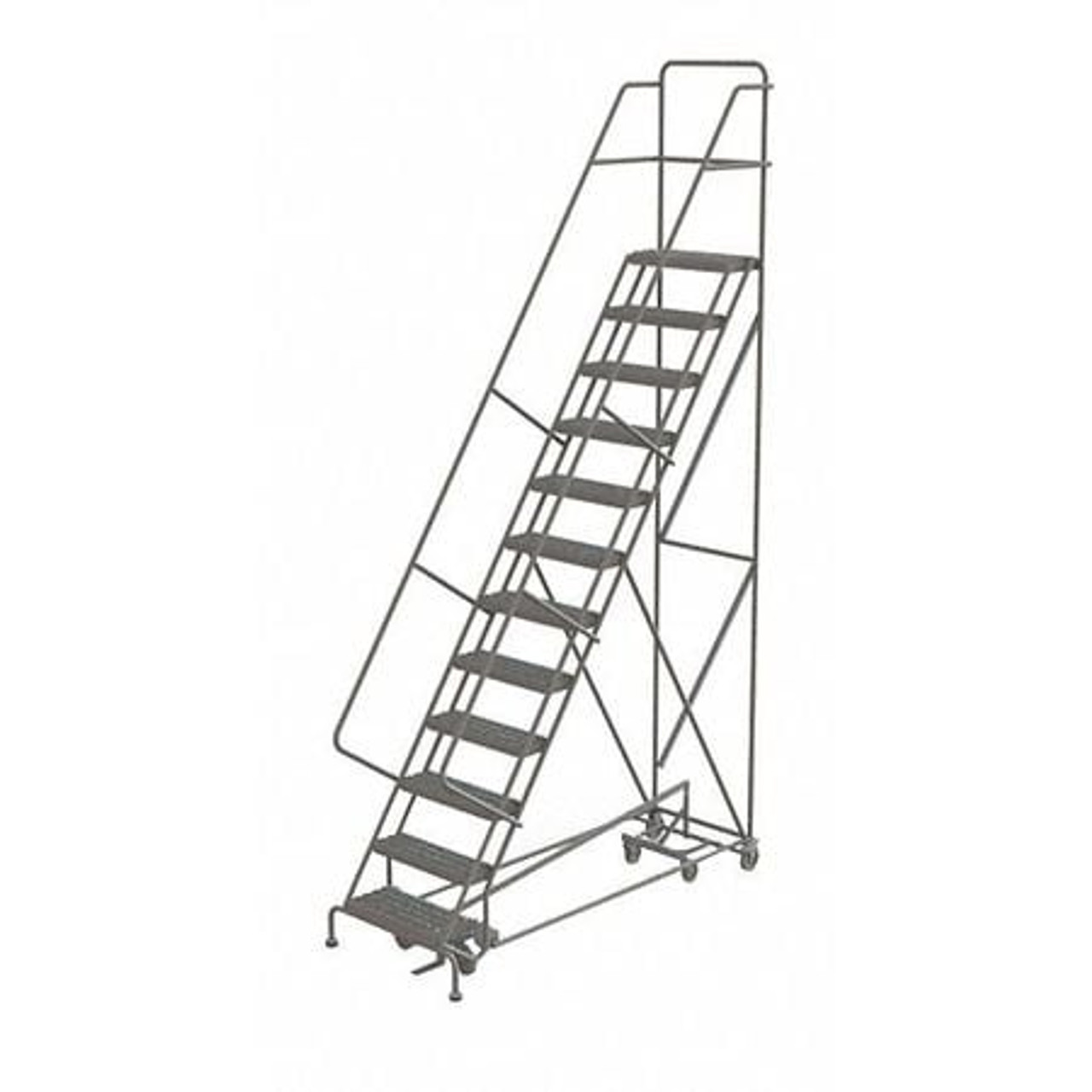 TRI-ARC KDED112242 ROLLING LADDER 12 STEP STEEL SERRATED