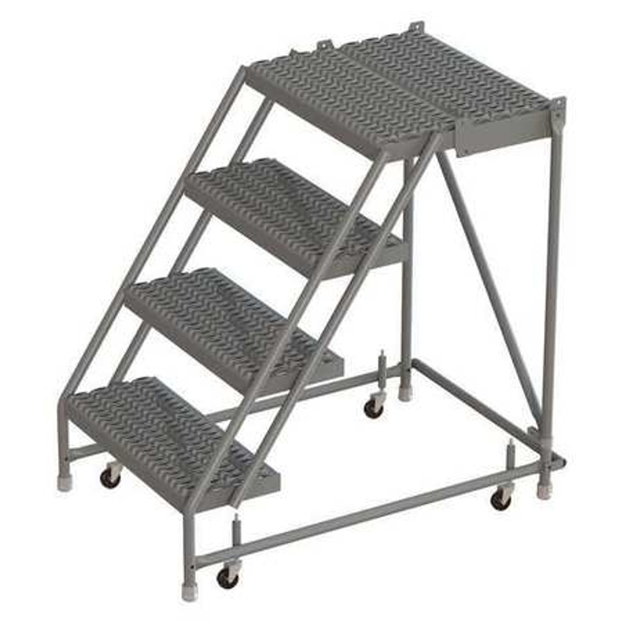 TRI-ARC KDSR004242-D3 ROLLING LADDER 4 STEP STEEL SERRATED