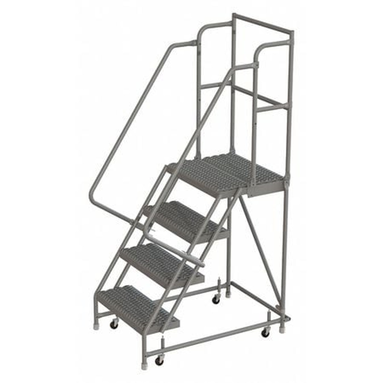 TRI-ARC KDSR104162 ROLLING LADDER 4 STEP STEEL SERRATED
