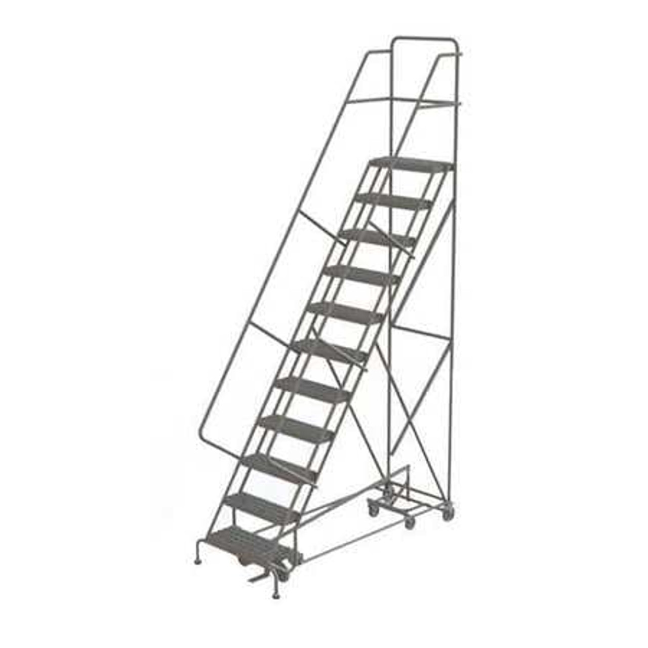 TRI-ARC KDED111242 ROLLING LADDER 11 STEP STEEL SERRATED