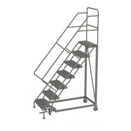 TRI-ARC KDEC107242 ROLLING LADDER 7 STEP STEEL SERRATED