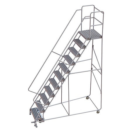 TRI-ARC WLAR111245-D4 ROLLING LADDER 11 STEP ALUMINUM SERRATED