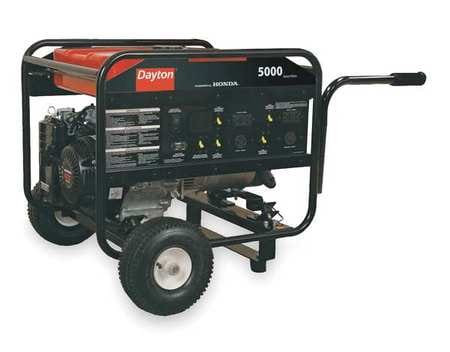 DAYTON 2ZRP8 PORTABLE GENERATOR RATED WATTS5000 389CC