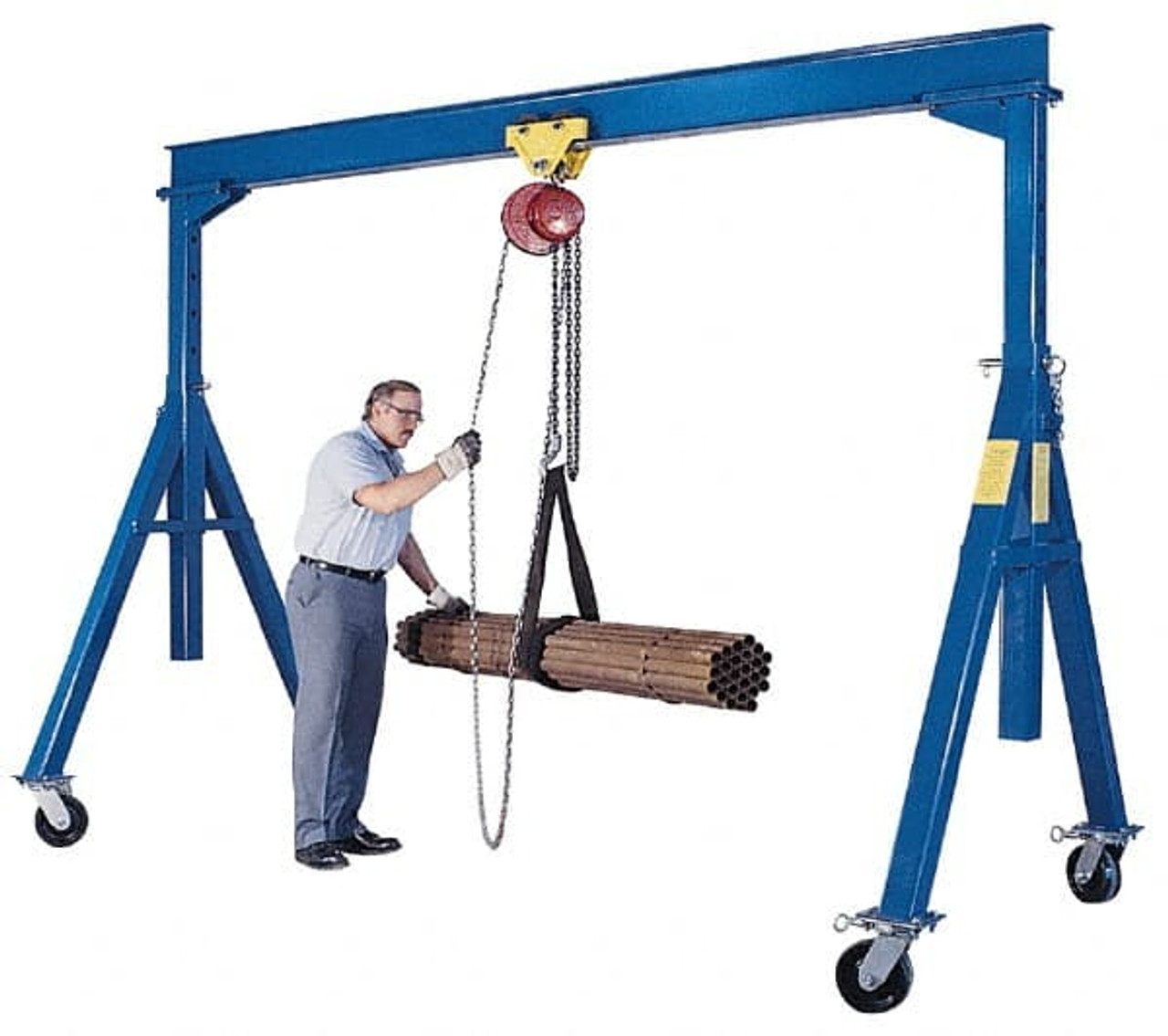 VESTIL AHS-8-10-14 ADJUSTABLE HEIGHT STEEL GANTRY CRANE 10'