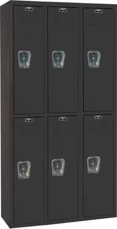 HALLOWELL U3282-2A-ME HALLOWELL DOUBLE TIER 6 DOOR BLACK TIE S
