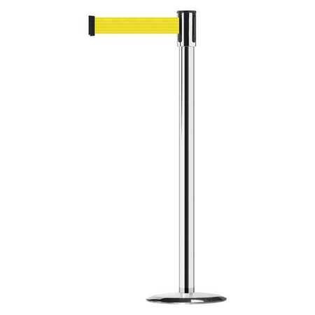 TENSABARRIER 890U-1P-1P-1P-MAX-NO-Y5X-C SLIMLINE POST YELLOW POLISHED CHROME