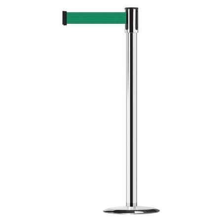 TENSABARRIER 890U-1P-1P-1P-MAX-NO-G6X-C SLIMLINE POST GREEN POLISHED CHROME