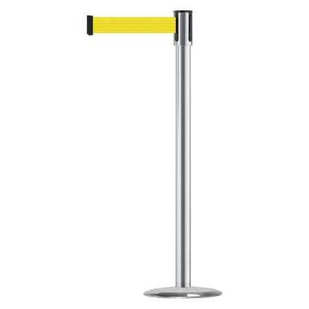 TENSABARRIER 890U-1S-1S-1S-MAX-NO-Y5X-C SLIMLINE POST YELLOW SATIN CHROME