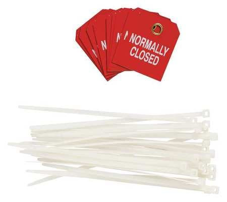 BRADY SPC ABSORBENTS 89245 TAG NORMALLY CLOSED WHITE/RED PK10