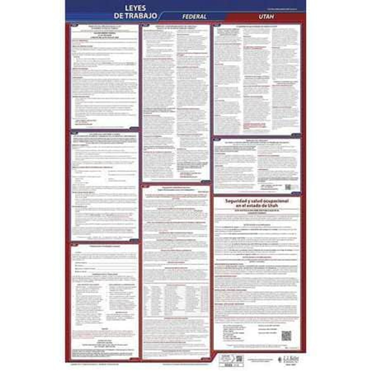 JJ KELLER 400-UT-1 LABOR LAW POSTER FED/STA UT SP 26INH 1YR