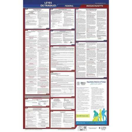 JJ KELLER 400-MA-3 LABOR LAW POSTER FED/STA MA SP 26INH 3YR