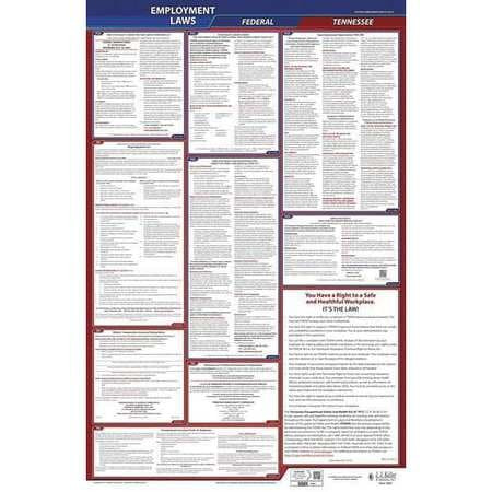 JJ KELLER 300-TN-1 LABORLAW POSTER FED/STA TN ENG 26INH 1YR