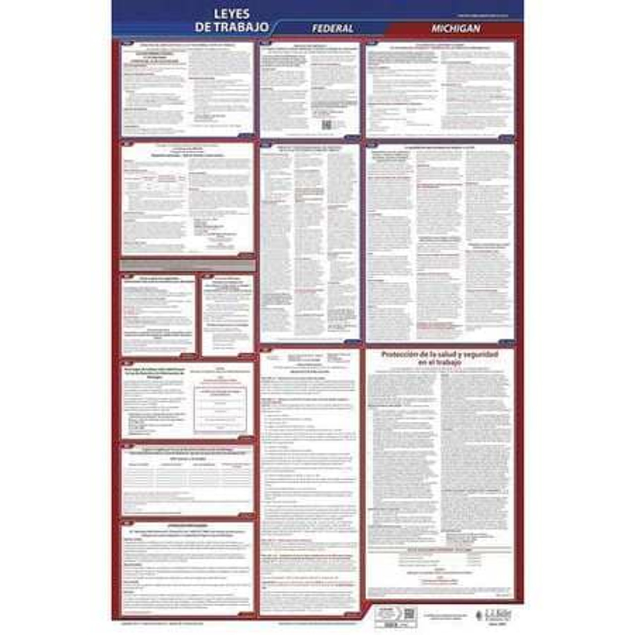 JJ KELLER 400-MI-1 LABOR LAW POSTER FED/STA MI SP 26INH 1YR
