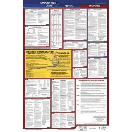 JJ KELLER 300-MD-3 LABORLAW POSTER FED/STA MD ENG 26INH 3YR