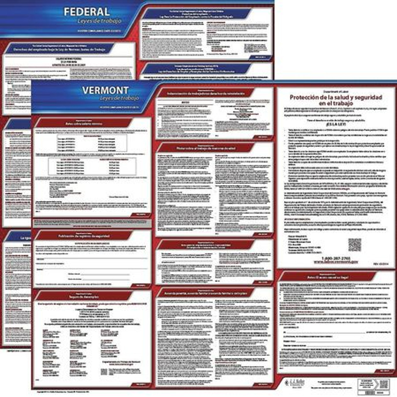JJ KELLER 200-VT-3 LABOR LAW POSTER FED/STA VT SP 20INH 3YR